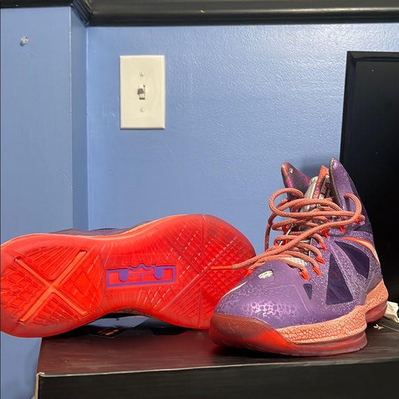 Nike LeBron X Purple and Orange Sneakers - Picture 4 of 4